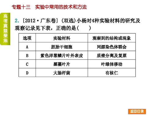 2014屆高考生物二輪復(fù)習專題十三 實驗中常用的技術(shù)